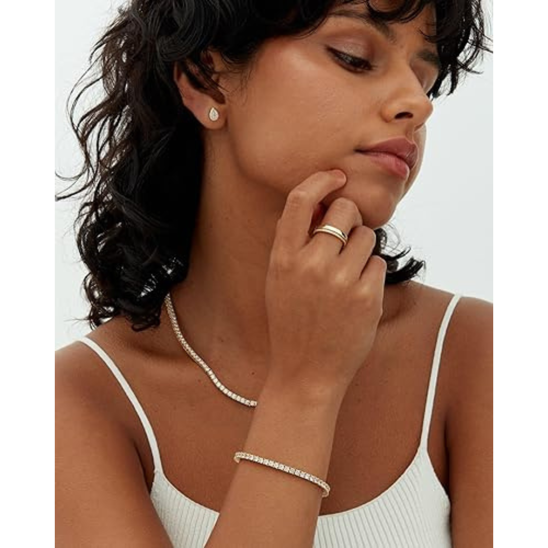 Anja – Złota bransoletka tenisowa