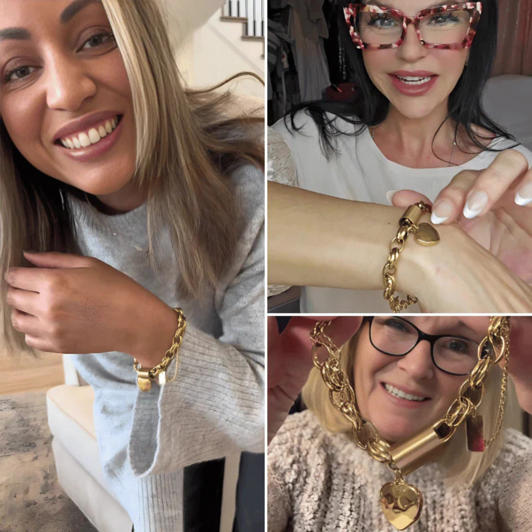 Julia – Złota bransoletka z sercem