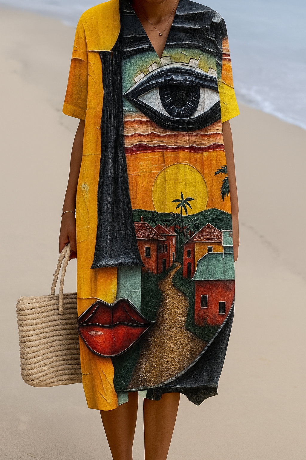 Bawełniana sukienka inspirowana sztuką – Naturalne piękno, które przyciąga uwagę