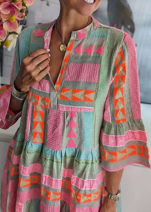 Damska Sukienka Zofia Styl – Kolorowa Radość i Lekkość