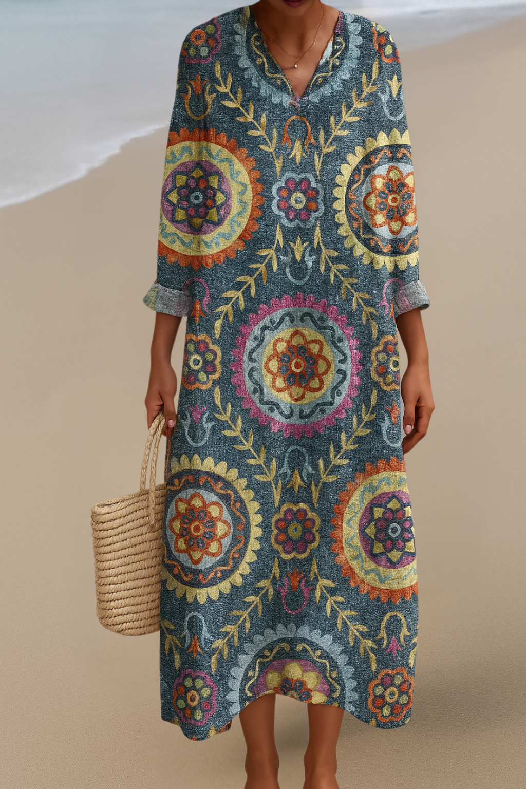 Sukienka Maxi z Mandalą – Promieniuj Radością w Boho Elegancji